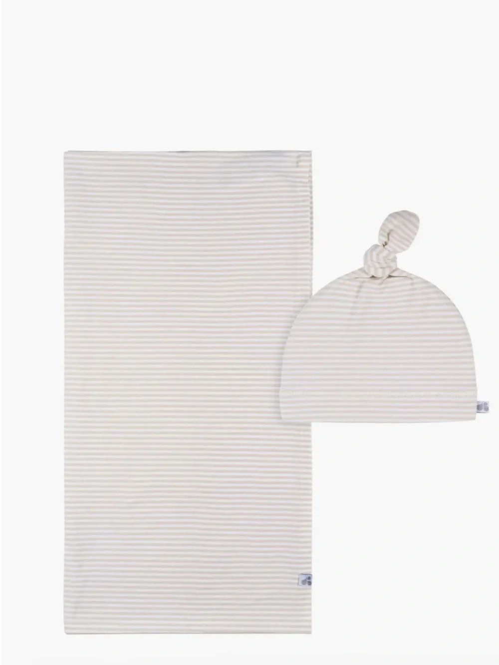 Just Born Cream Striped Knit Hat for Babies